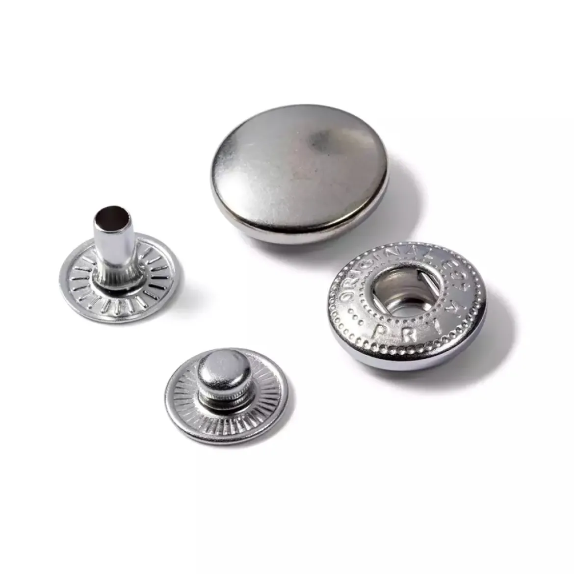 Bottoni pressione 15mm argento
