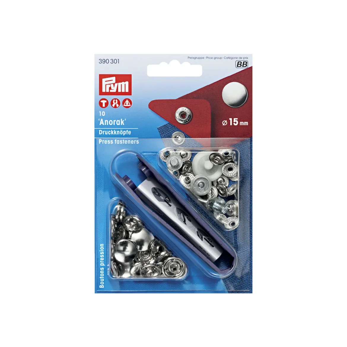 Bottoni pressione 15mm argento