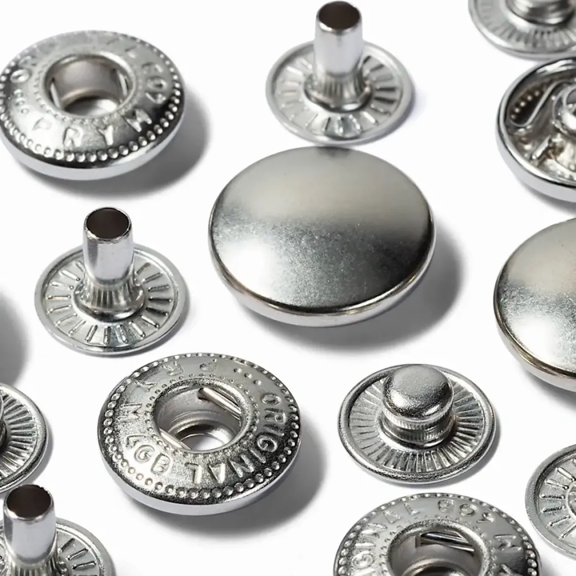 Bottoni pressione 15mm argento