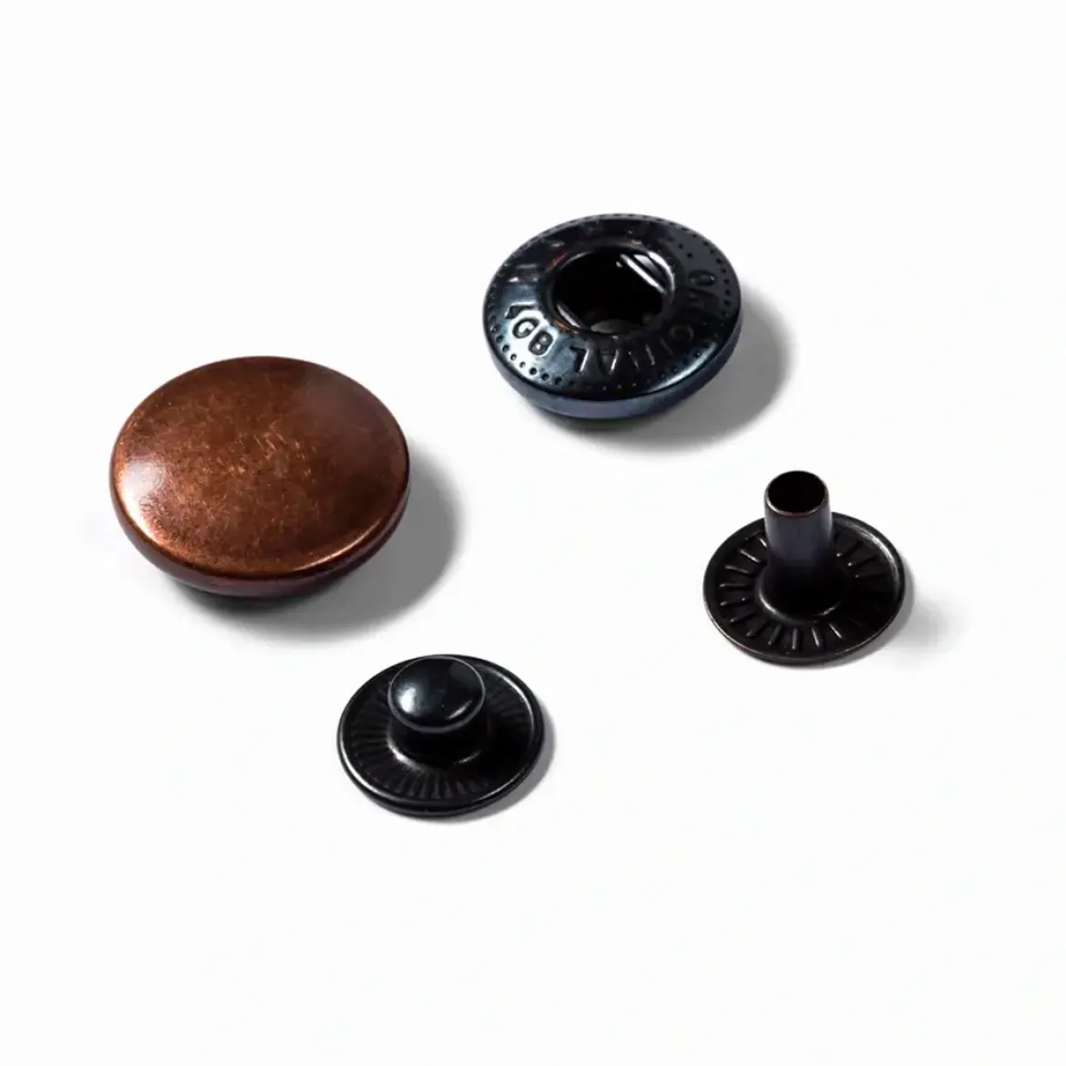 Bottoni pressione 15mm rame antico