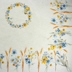 CENTRO TAVOLA 100X100 FIORI E SPIGHE