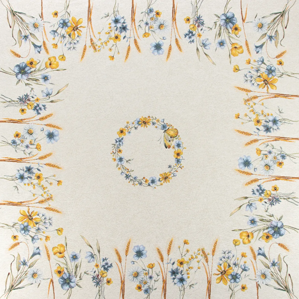 CENTRO TAVOLA 100X100 FIORI E SPIGHE