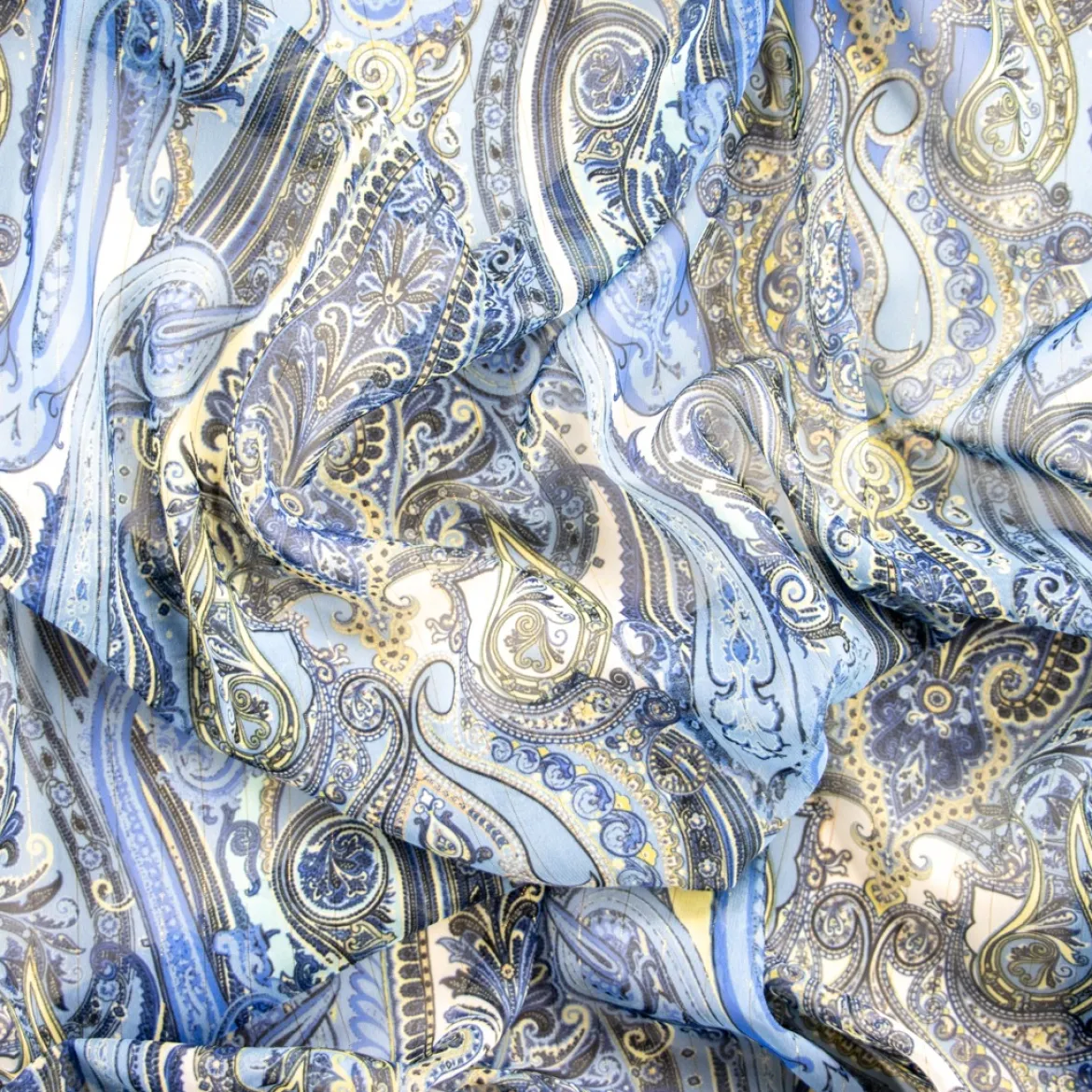 CHIFFON NICOLETTA LAME' CACHEMIRE