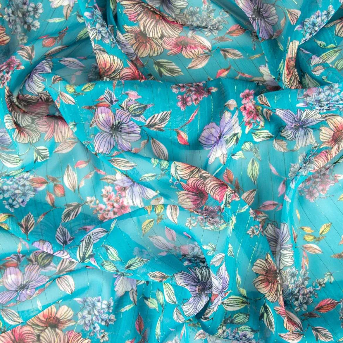 CHIFFON NICOLETTA LUREX FIORI