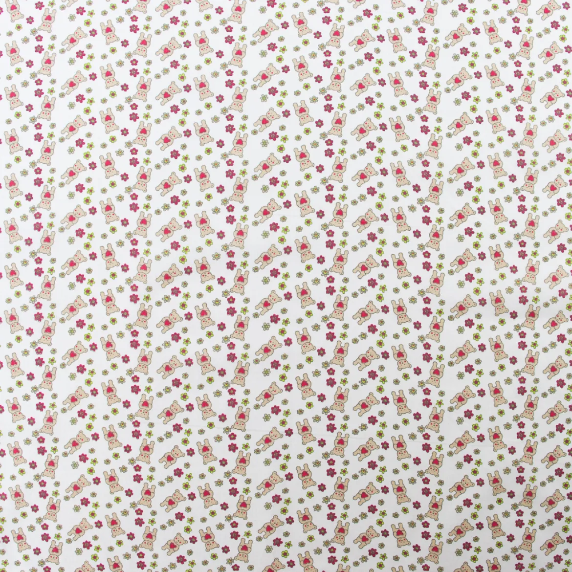 COTONE LEGGERO FIORI E ORSETTI