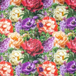 DRILL COTONE DIGITALE LILLA' E PEONIE