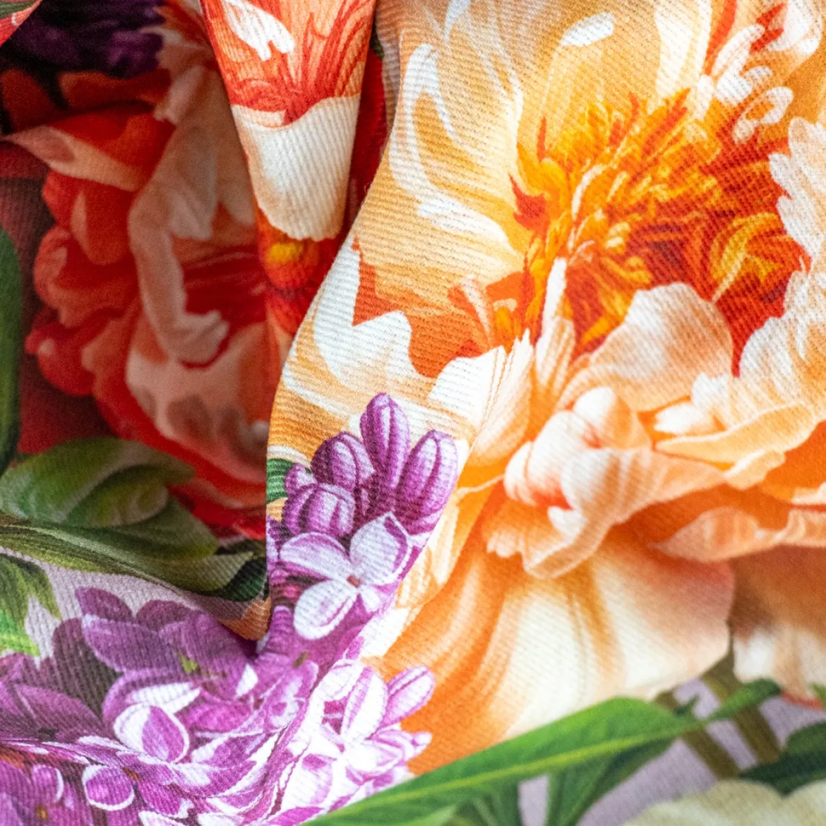 DRILL COTONE DIGITALE LILLA' E PEONIE