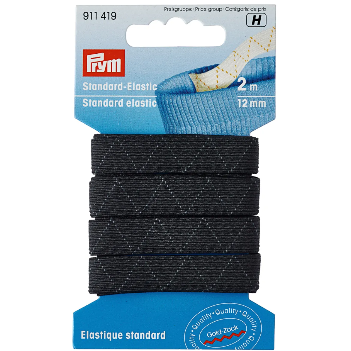 Elastico lavabile 12mm nero 2 MT