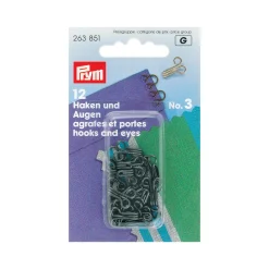 Ganci ed occhielli ottone N.3 nero