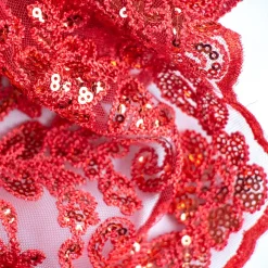 PIZZO RICAMATO PERLINE E PAILLETTES