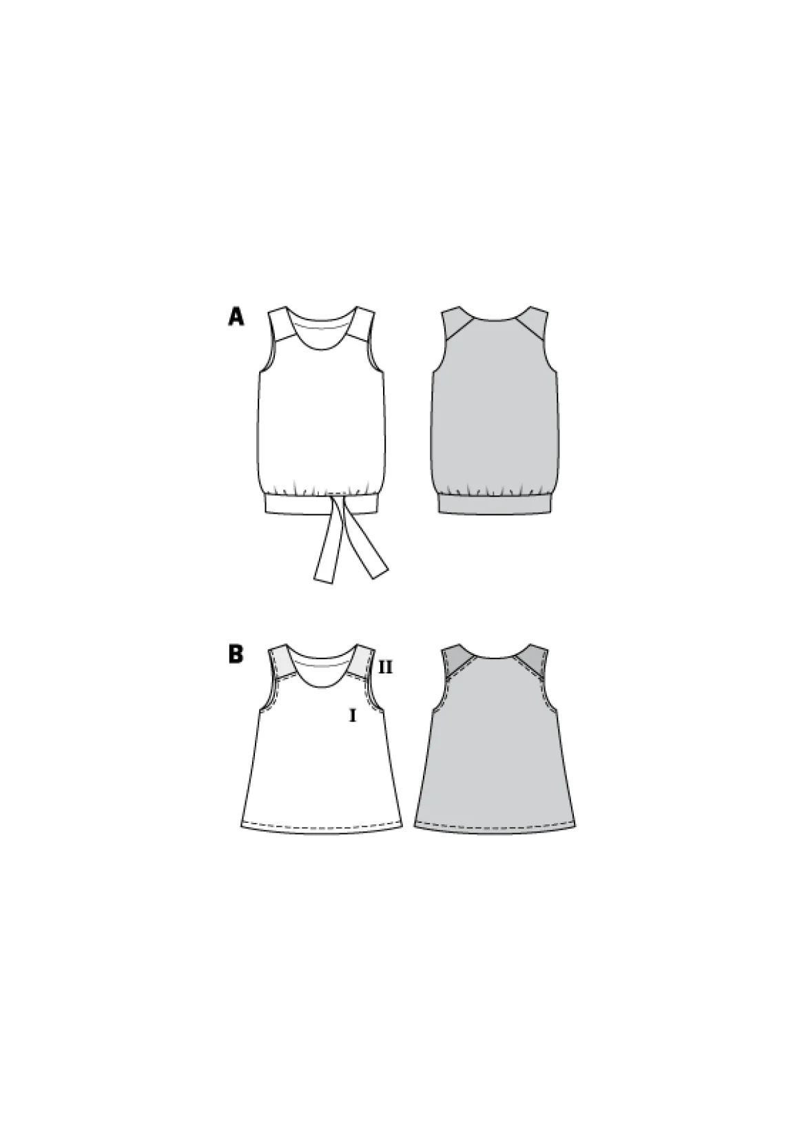 Tank Top - Forma svasata - con cintura