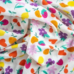 TELA INDIANA FANTASIA FIORI E FRUTTA