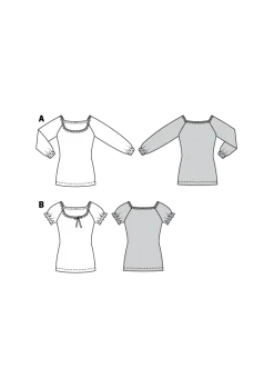 Top con maniche raglan -Girocollo