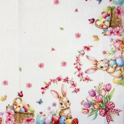 Tovaglia piazzata 100x100 Pasqua fiorita