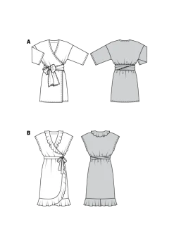 Vestito a portafoglio con fascette -Orl